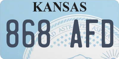 KS license plate 868AFD