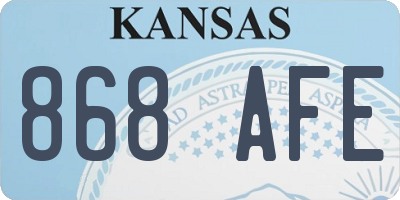 KS license plate 868AFE