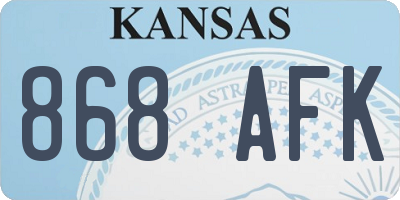 KS license plate 868AFK