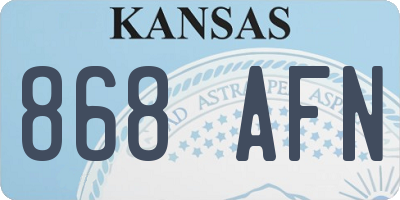 KS license plate 868AFN