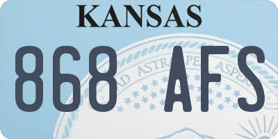 KS license plate 868AFS