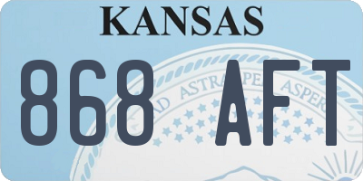 KS license plate 868AFT