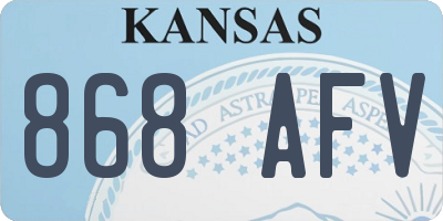 KS license plate 868AFV