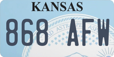 KS license plate 868AFW