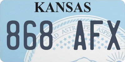 KS license plate 868AFX