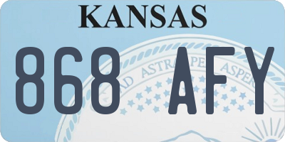 KS license plate 868AFY