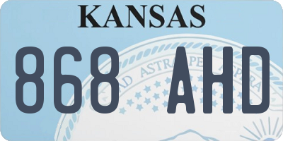 KS license plate 868AHD
