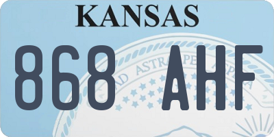 KS license plate 868AHF