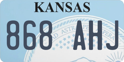 KS license plate 868AHJ