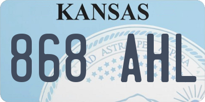 KS license plate 868AHL