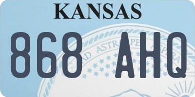 KS license plate 868AHQ