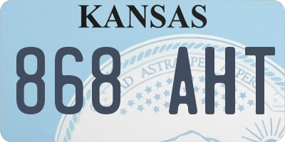 KS license plate 868AHT