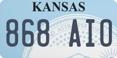 KS license plate 868AIO