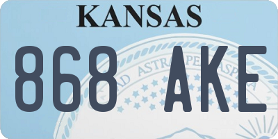 KS license plate 868AKE