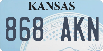 KS license plate 868AKN