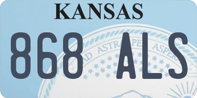 KS license plate 868ALS