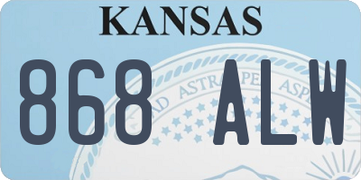 KS license plate 868ALW