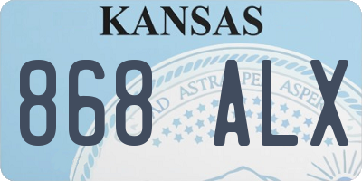 KS license plate 868ALX