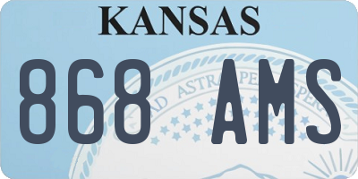 KS license plate 868AMS