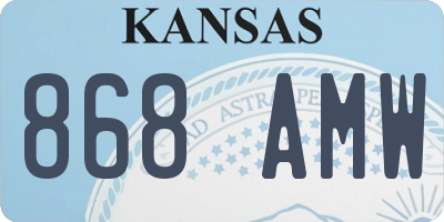 KS license plate 868AMW