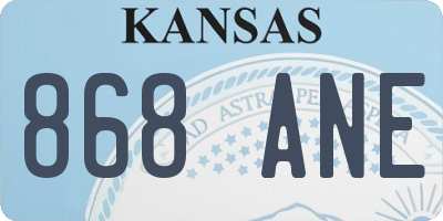 KS license plate 868ANE