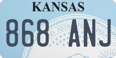 KS license plate 868ANJ