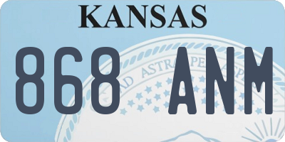 KS license plate 868ANM