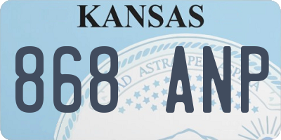 KS license plate 868ANP