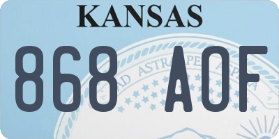 KS license plate 868AOF