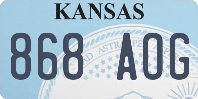 KS license plate 868AOG