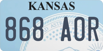 KS license plate 868AOR