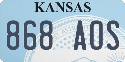 KS license plate 868AOS