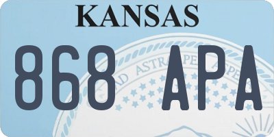 KS license plate 868APA