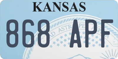 KS license plate 868APF