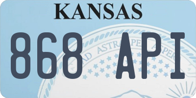 KS license plate 868API