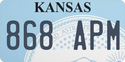 KS license plate 868APM