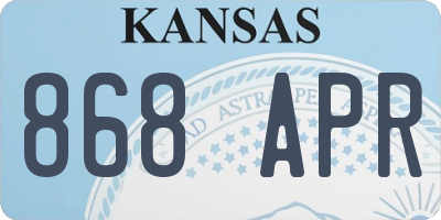 KS license plate 868APR