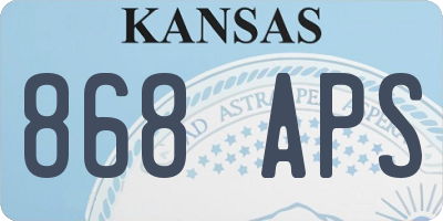 KS license plate 868APS