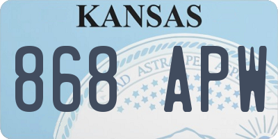 KS license plate 868APW