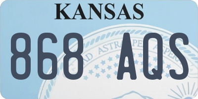 KS license plate 868AQS