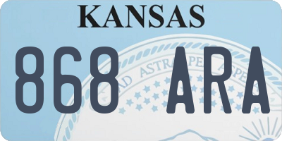 KS license plate 868ARA