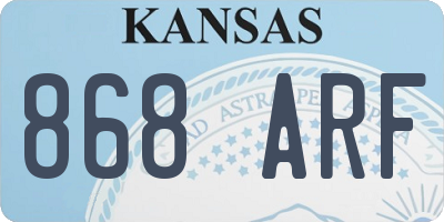 KS license plate 868ARF