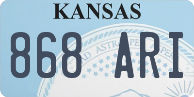 KS license plate 868ARI