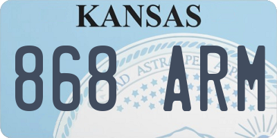 KS license plate 868ARM