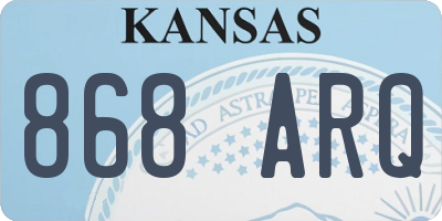 KS license plate 868ARQ
