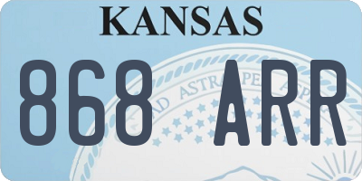 KS license plate 868ARR