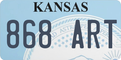 KS license plate 868ART
