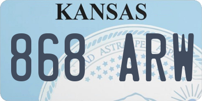 KS license plate 868ARW