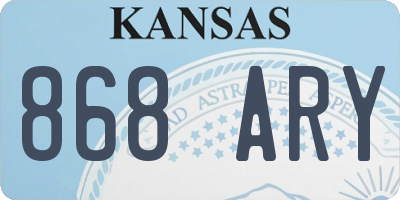 KS license plate 868ARY