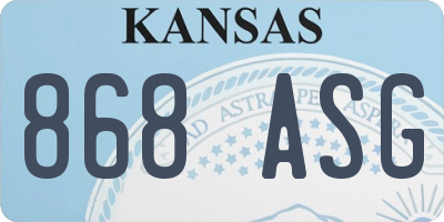 KS license plate 868ASG